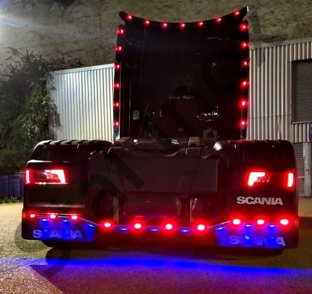 Orurowanie tylne Scania S / R oświetlenie led, uchwyt pod chlapacz
