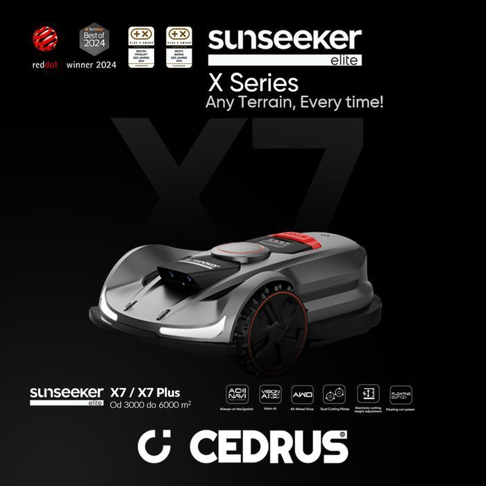 Sunseeker X7 Plus Cedrus Rtk Robot Koszący Kosiarka Bez Kablowa 6000m2