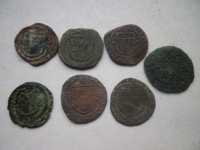 Lote 7 moedas da Monarquia. 'Ceitil'