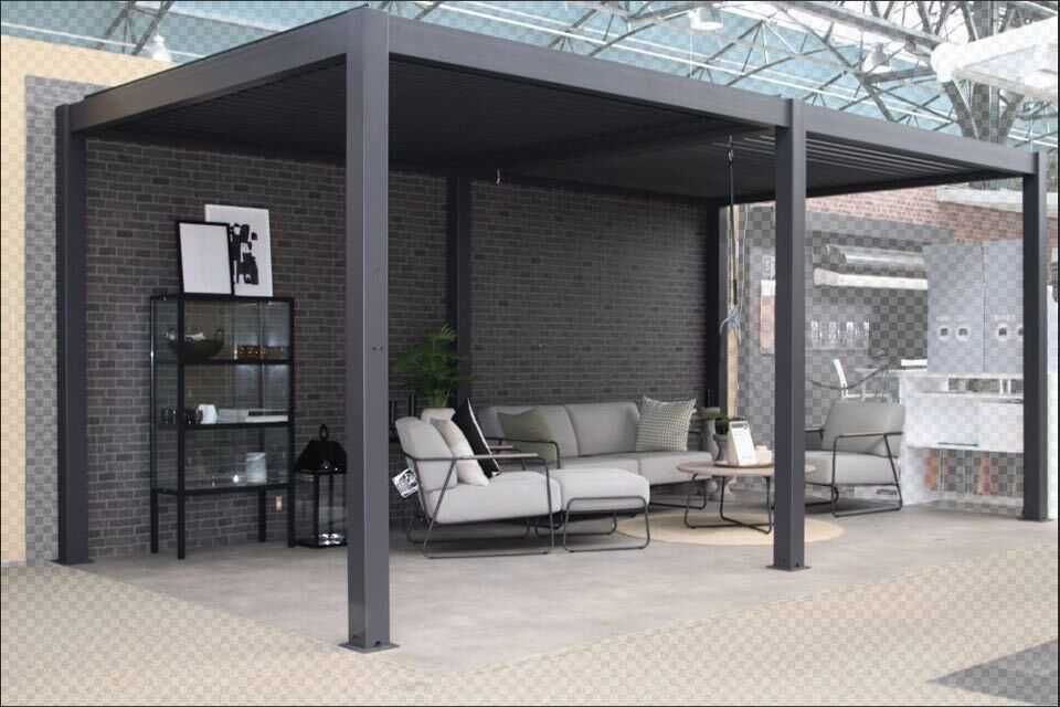 Pergola tarasowa antracytowa wolnostojąca - różne rozmiary