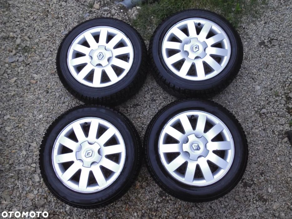 RENAULT 4X KOŁA ALUFELGI 16&quot; 6.5J ET50 5x108 ORYGINALNE FELGI ALUMINIOWE + OPONY ZIMOWE 55/205/R16 7MM KOMPLET KÓŁ ESPACE IV
