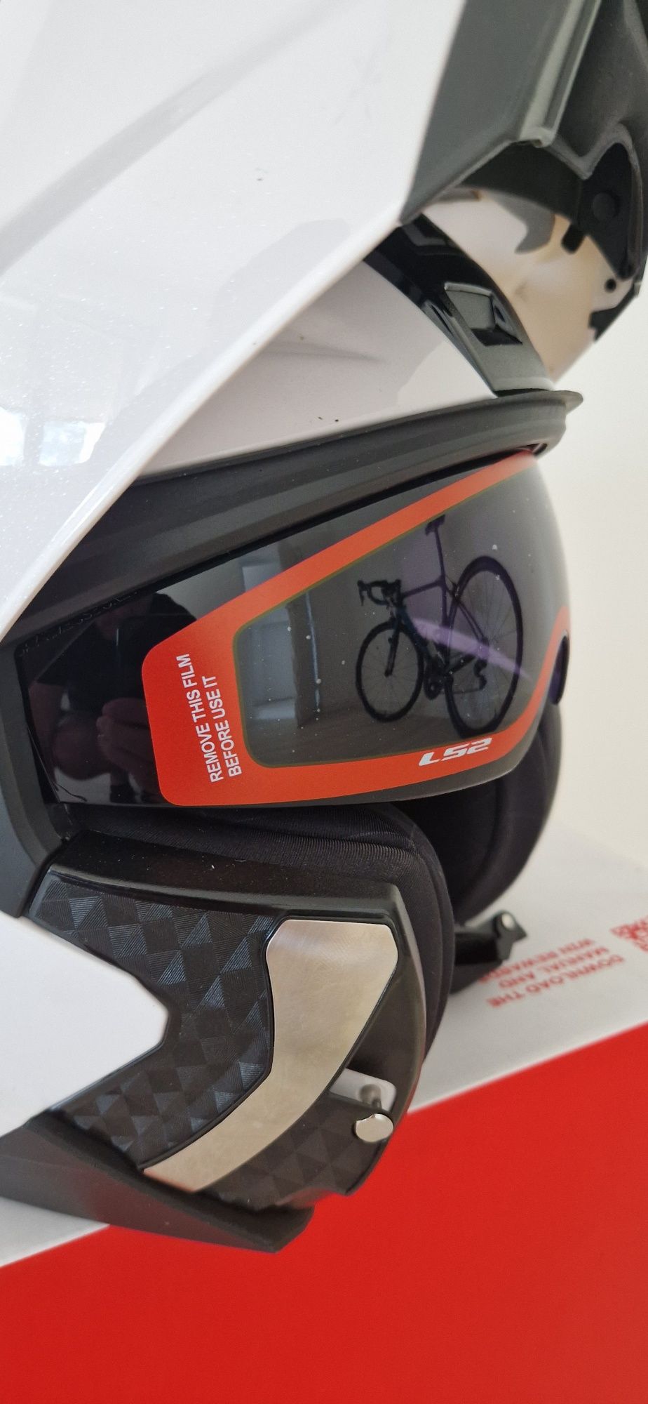 Kask motocyklowy szczenkowy LS2 SCOPE SOLID Bialy L J.Nowy Tanio Okaz