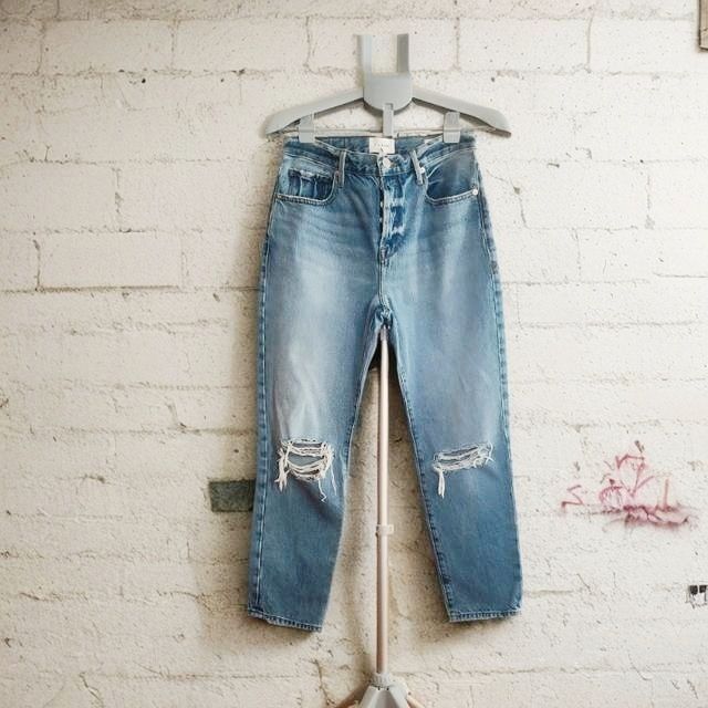 Jeansy premium Frame Denim rozmiar M 38 27 wysoki stan, dziury 1000zl