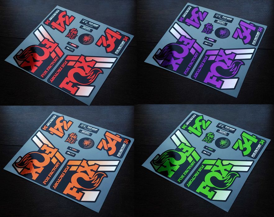 Наклейки для вилок Fox 34 металлизированные