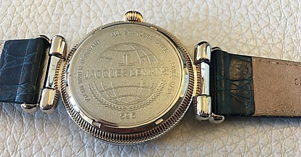 Jacques Lemans relogio automático suiço plaque ouro