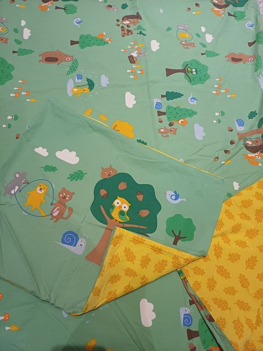 Ikea pościel dla dziecka Brummig zwierzęta leśne 150x200cm 50x60cm