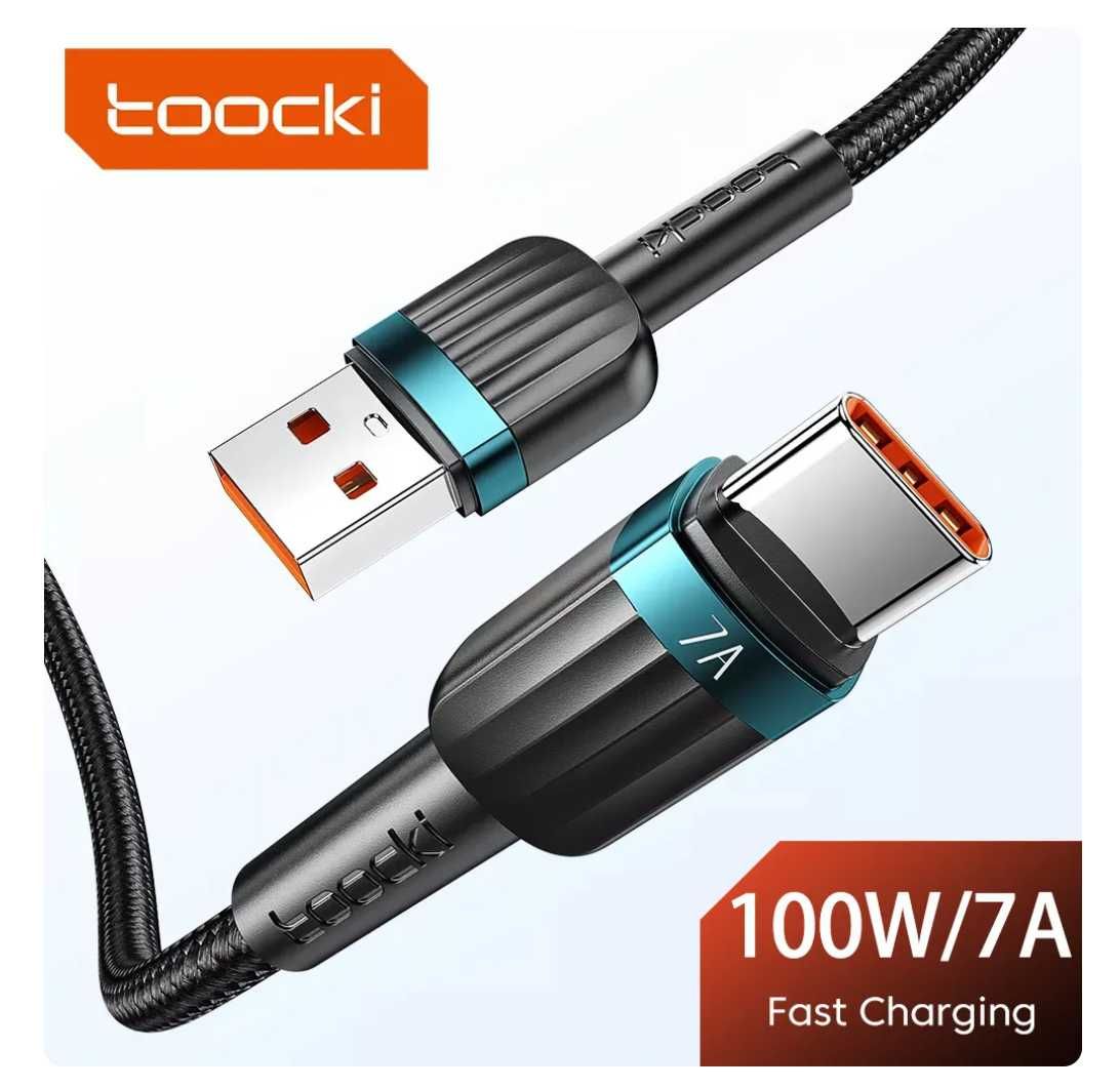 Надійний Кабель для телефону Toocki (USB - Type-C) 100W 7A 1м