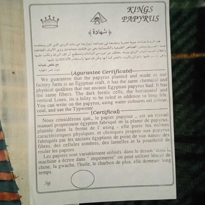 Картина на папірусі вінтаж оригінал Портрет Тутанхамона ,Егіпет
