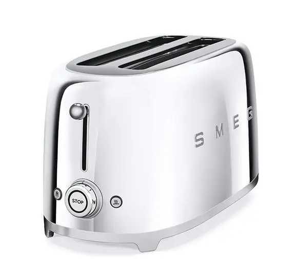SMEG Toster na 4 kromki (41x21cm) 50's Retro Style TSF02SSEU Chrom