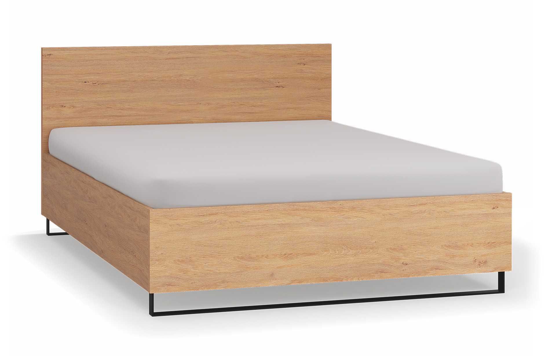 Łóżko VOX Simple 140x200 dąb + czarne płozy, stan bardzo dobry