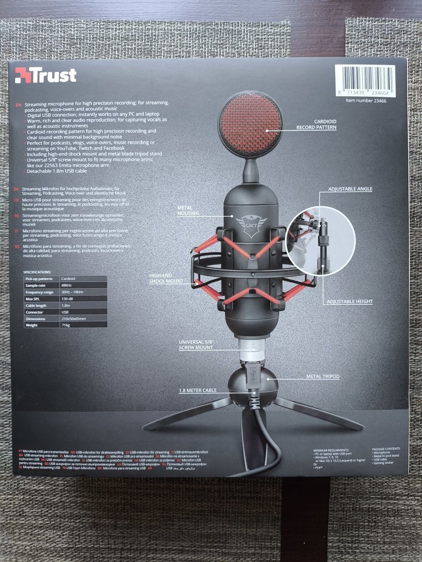 Mikrofon Trust GXT 244 Buzz USB Nowy Gwarancja