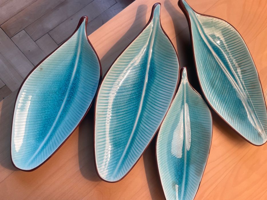 Półmiski ozdobne w kształcie liści (komplet)