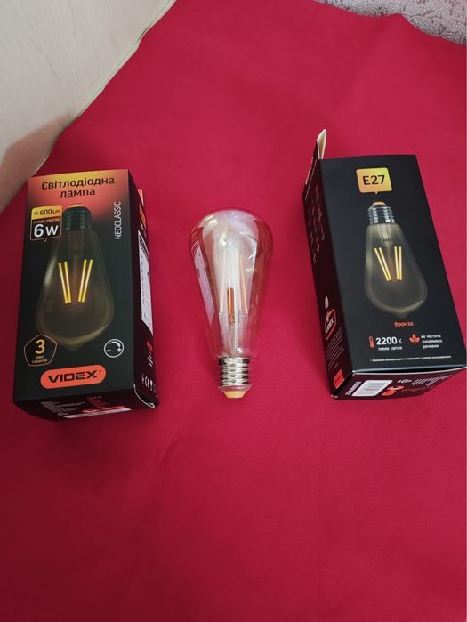 LED лампочка VIDEX ST64 6W E27 2200K