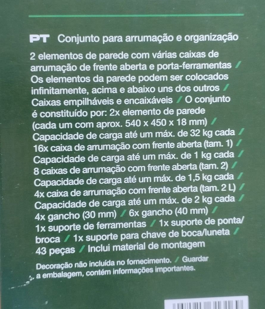 Conjunto de arrumação e organização Parkside
