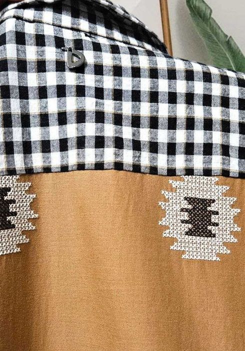 Платье вышиванка миди из хлопка с поясом и карманами Dixie р. S/М