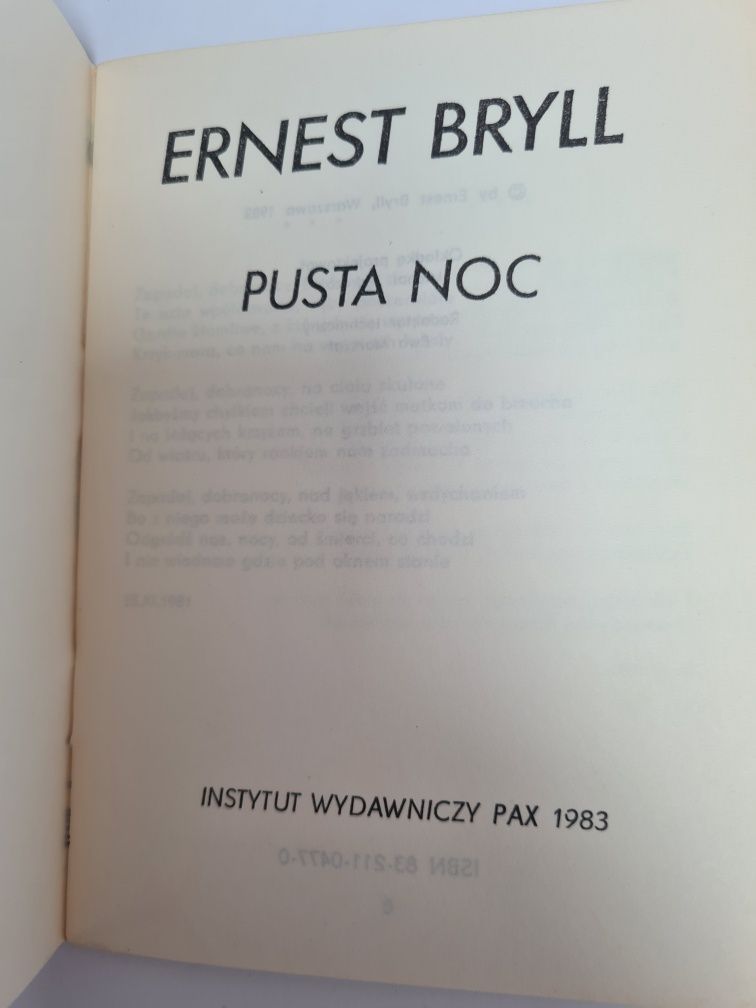 Pusta noc - Ernest Bryll