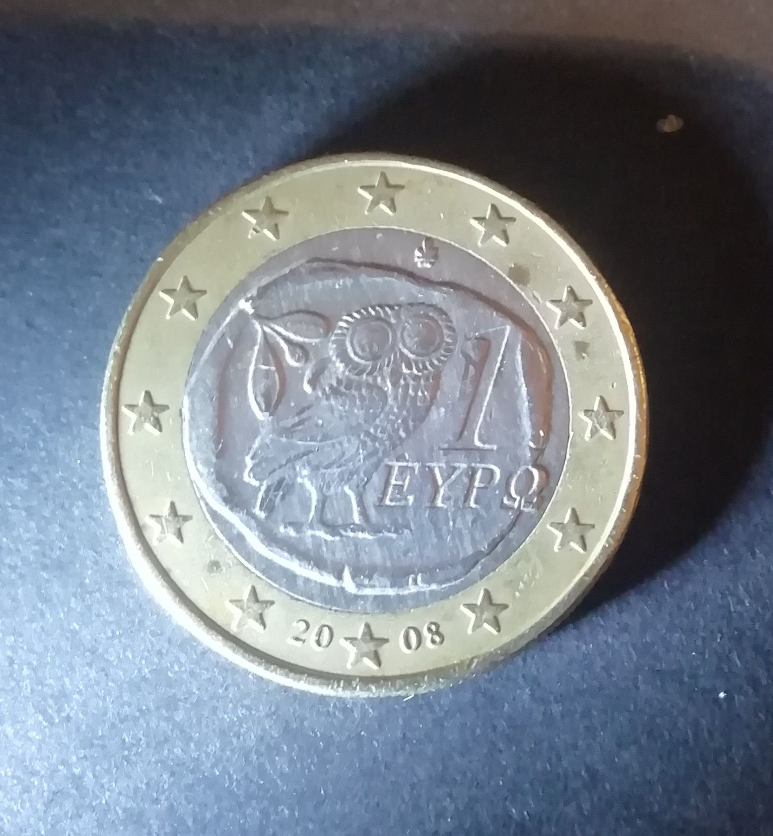 Moeda 1€ Grecia 2008 Coruja