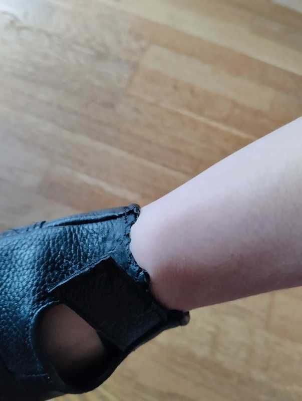 Skórzane rękawiczki, bez palców, rozmiar M, skóra naturalna, czarne