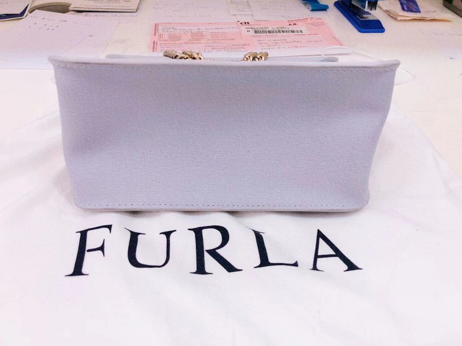 Mala de pele Cinza ombro tiracolo Furla Metropolis