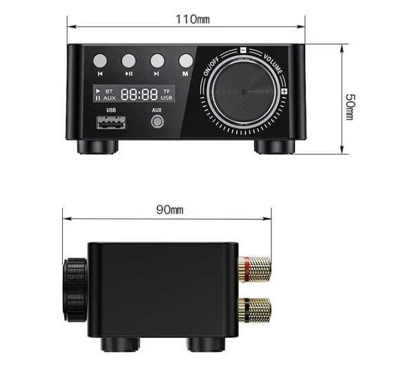 Підсилювач потужності HiFi 50Вт*2 Bluetooth v5.0