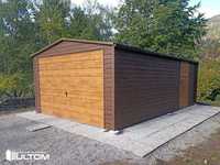 Garaż blaszany 4x5 drewnopodobny akrylowy