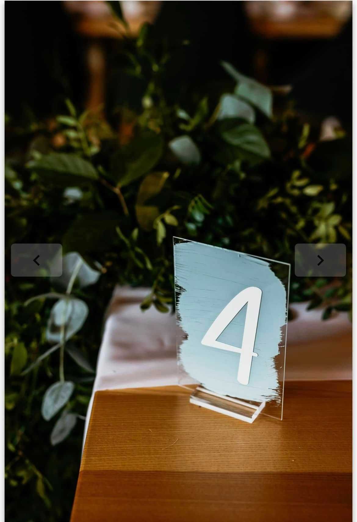 Numeracja stołów na weselę od 1-9