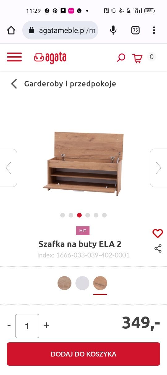 Szafka na buty z siedziskiem