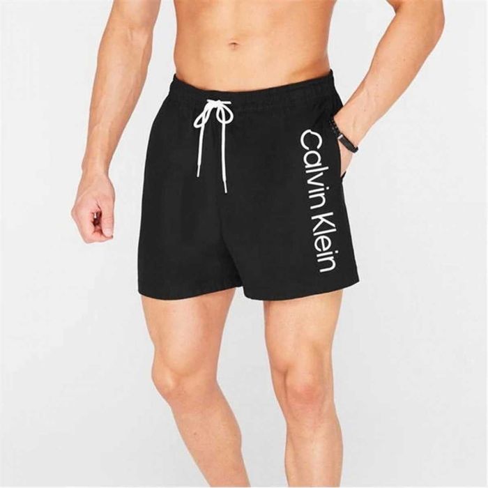 Чоловічі пляжні шорти calvin klein large logo swim black S
