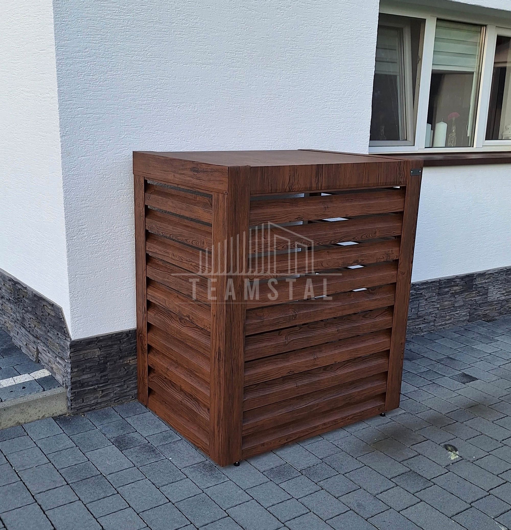 Osłona pompy ciepła 80x40x120 cm ciemny orzech TS569