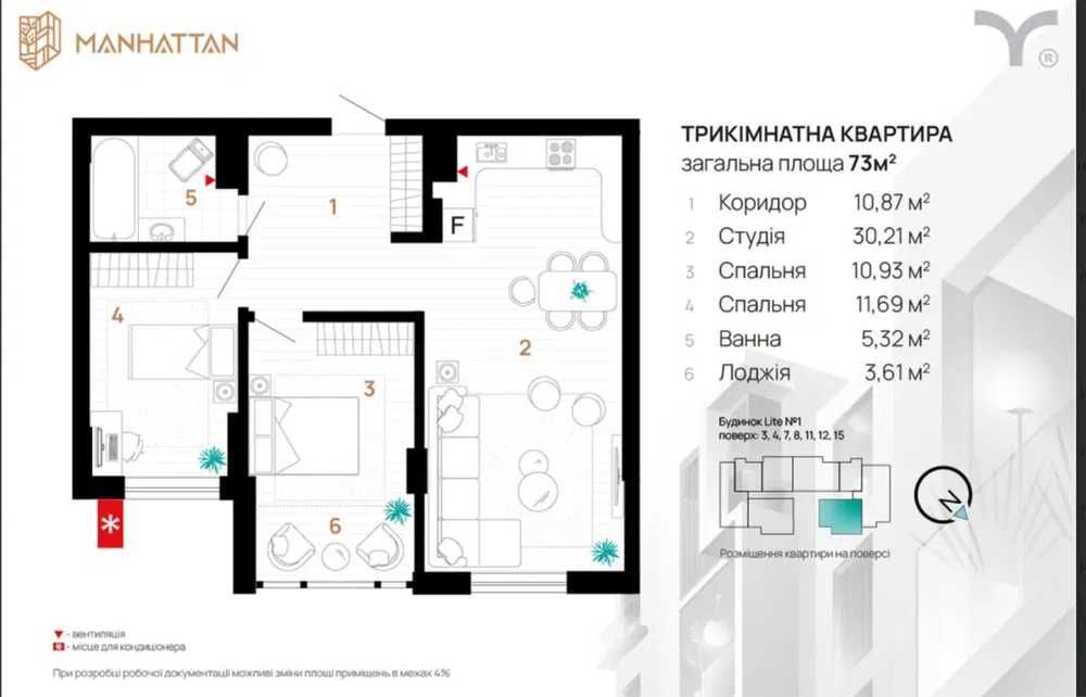 2-к. кв. за вул. Ленкавського, в одному з найкращих ЖК Манхеттен!