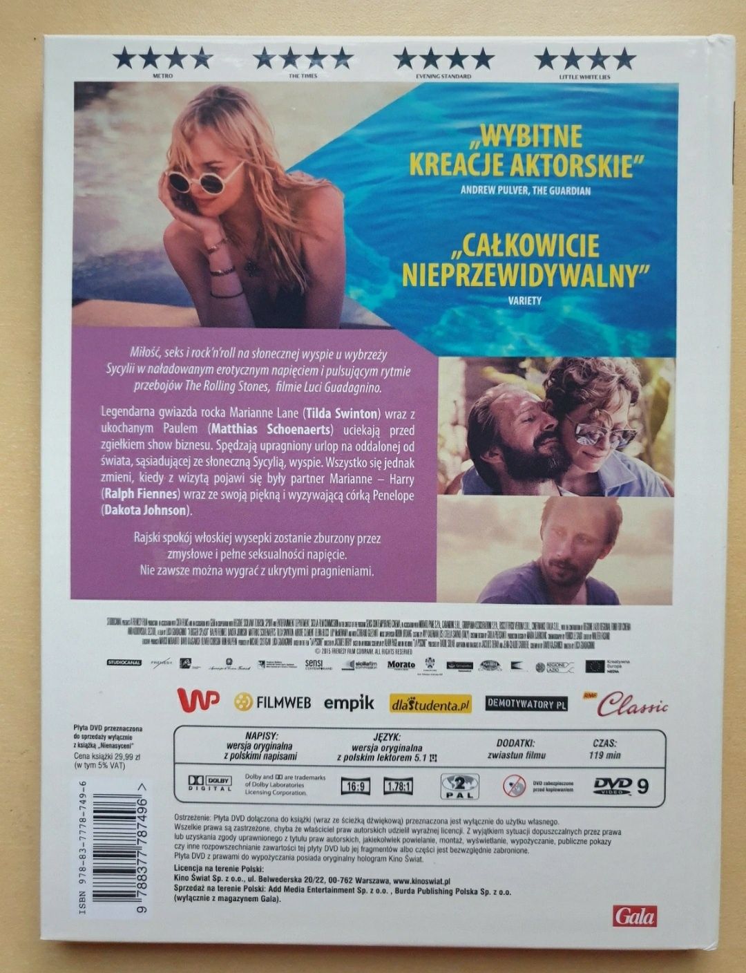 Film DVD Nienasyceni Bigger Splash Gadagnino Finnes Johnson