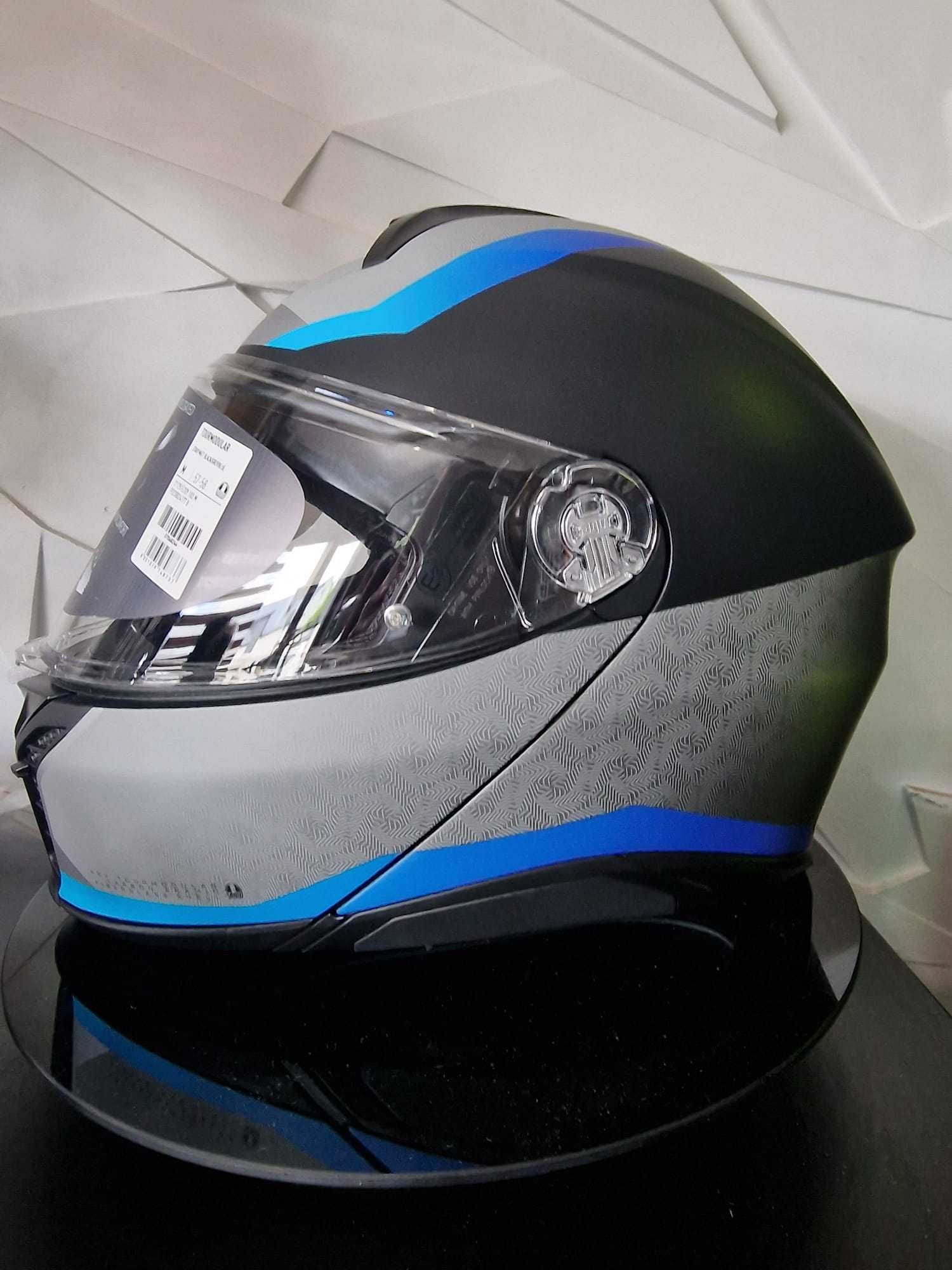 Kask motocyklowy szczękowy AGV TOURMODULAR Stray Matt Black/Grey/Blue