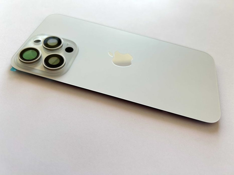 Tylna klapka/szybka iPhone 15 Pro  z ramką z Magnesami Biały White