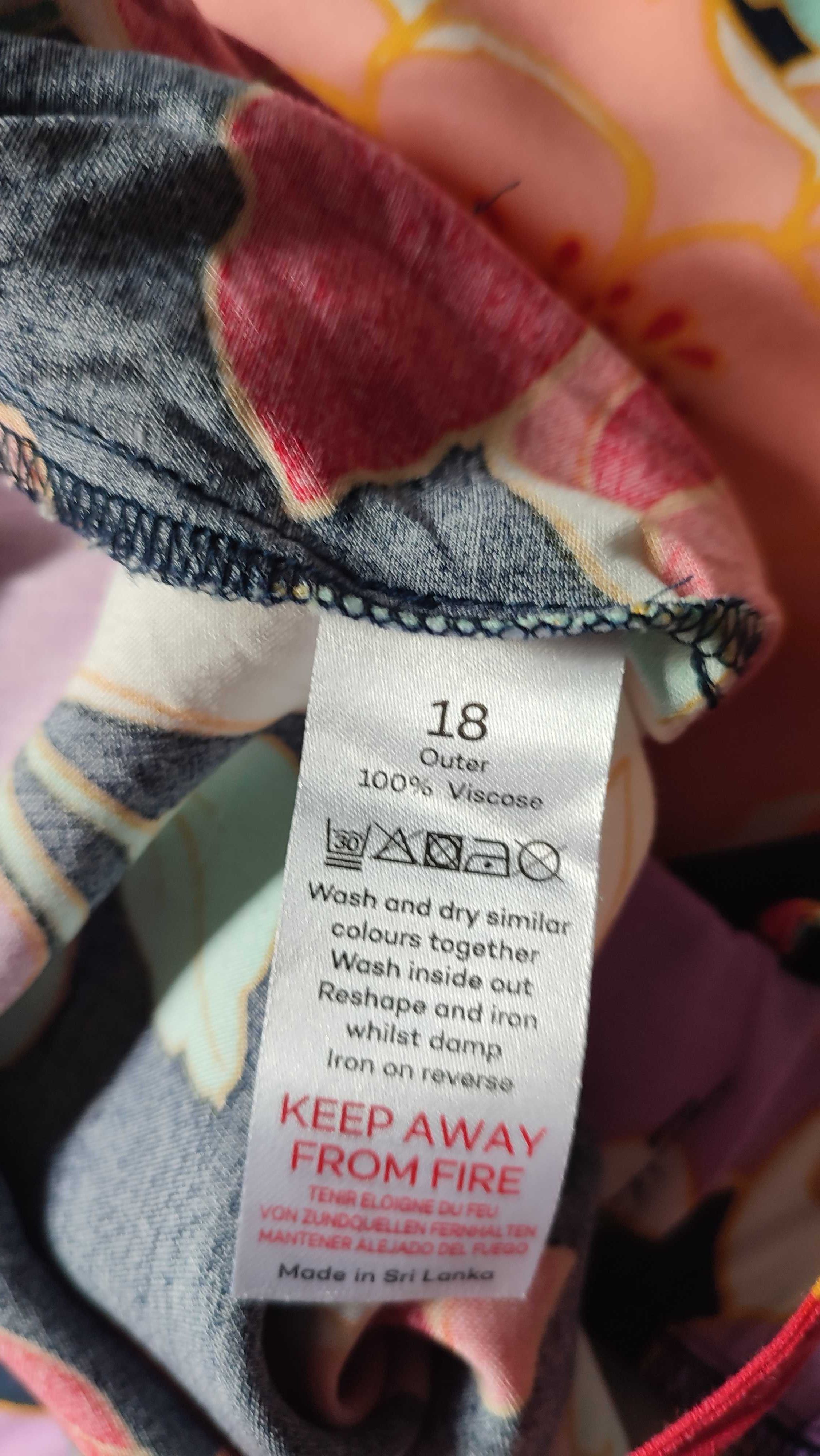 Spodenki damskie szerokie nogawki plus size w kwiaty letnie rozmiar 18