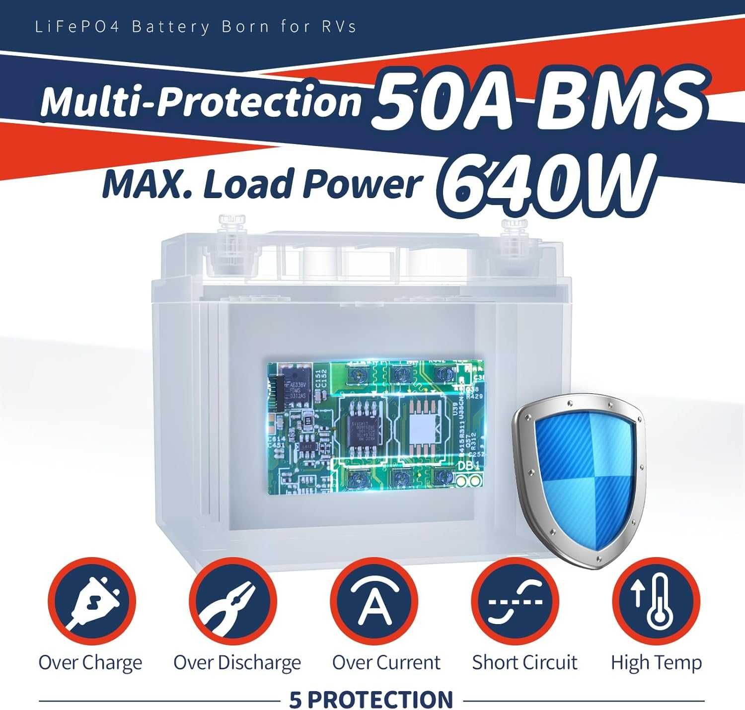 Акумулятор TimeUsb/Redodo/LiTime/Power Queen 12v (12.8v) 50 ah Lifepo4