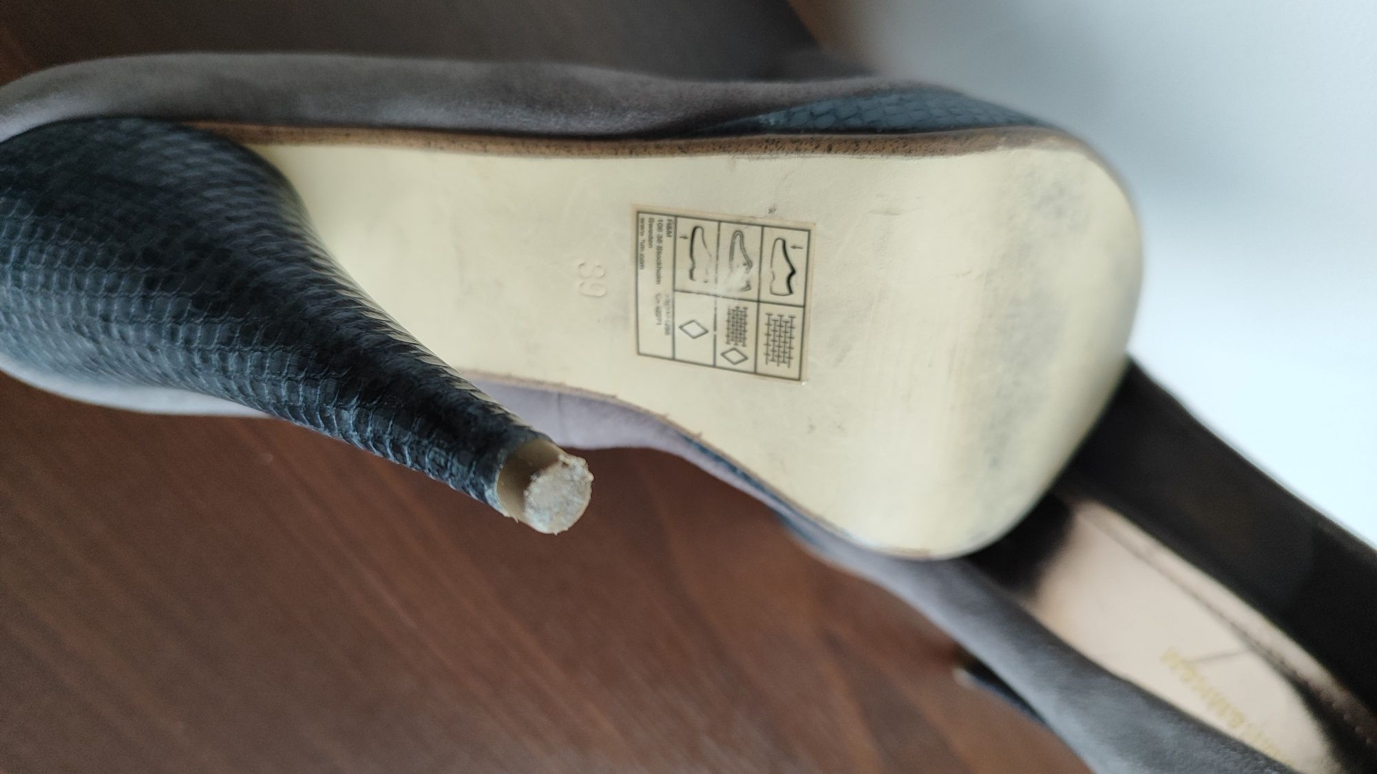 Buty szpilki eko zamsz 38 idealny stan