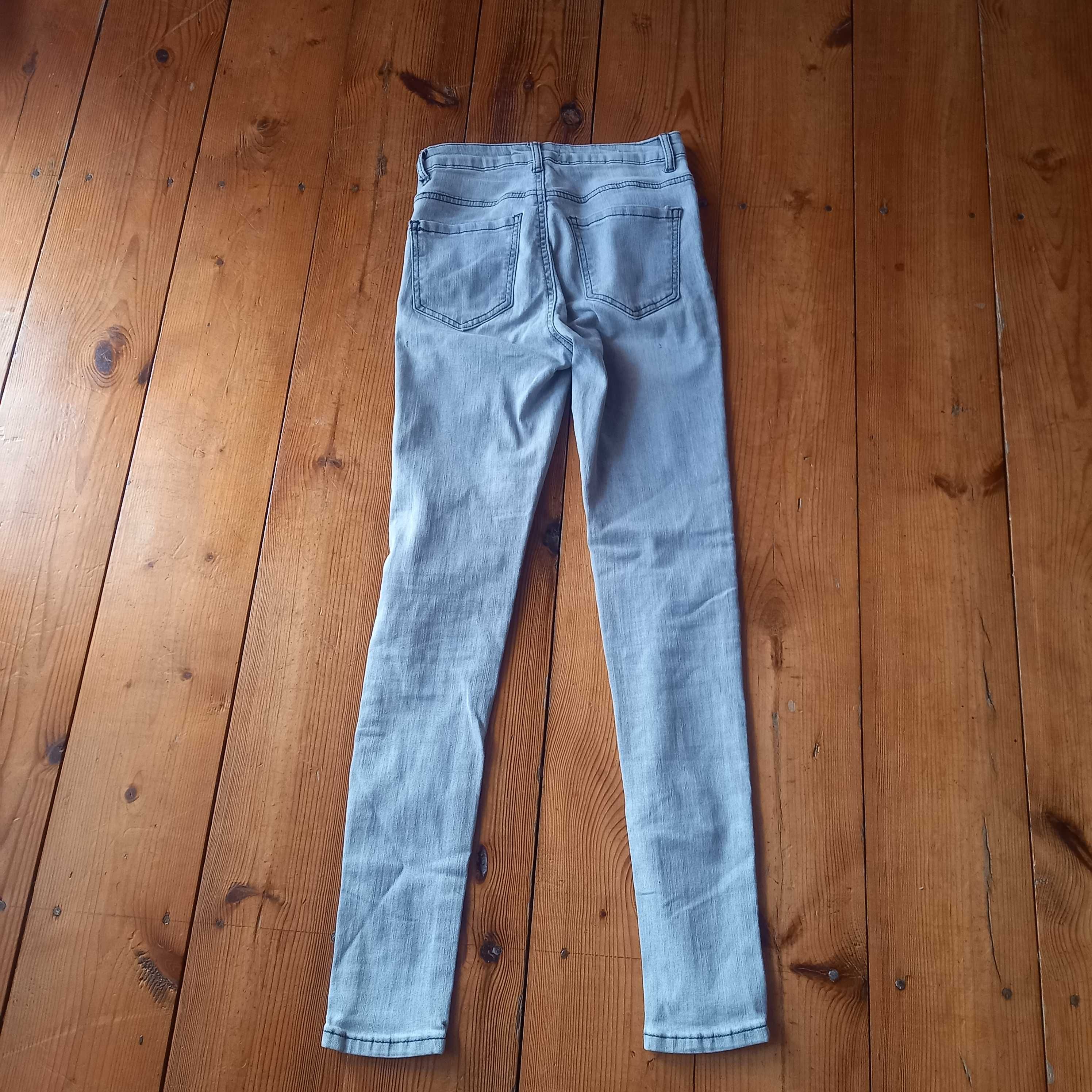 spodnie jeans z koralikami xs