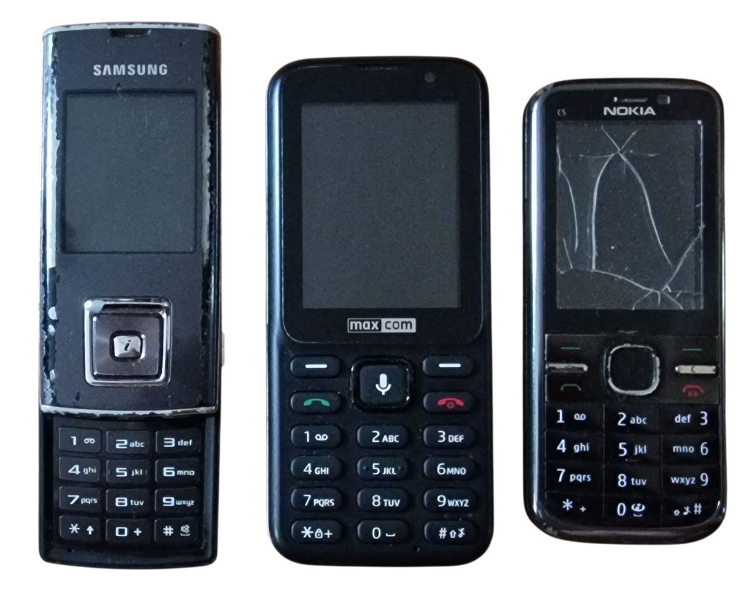 Zestaw 3 telefony klasyczne – Samsung, Maxcom MK241, Nokia C5