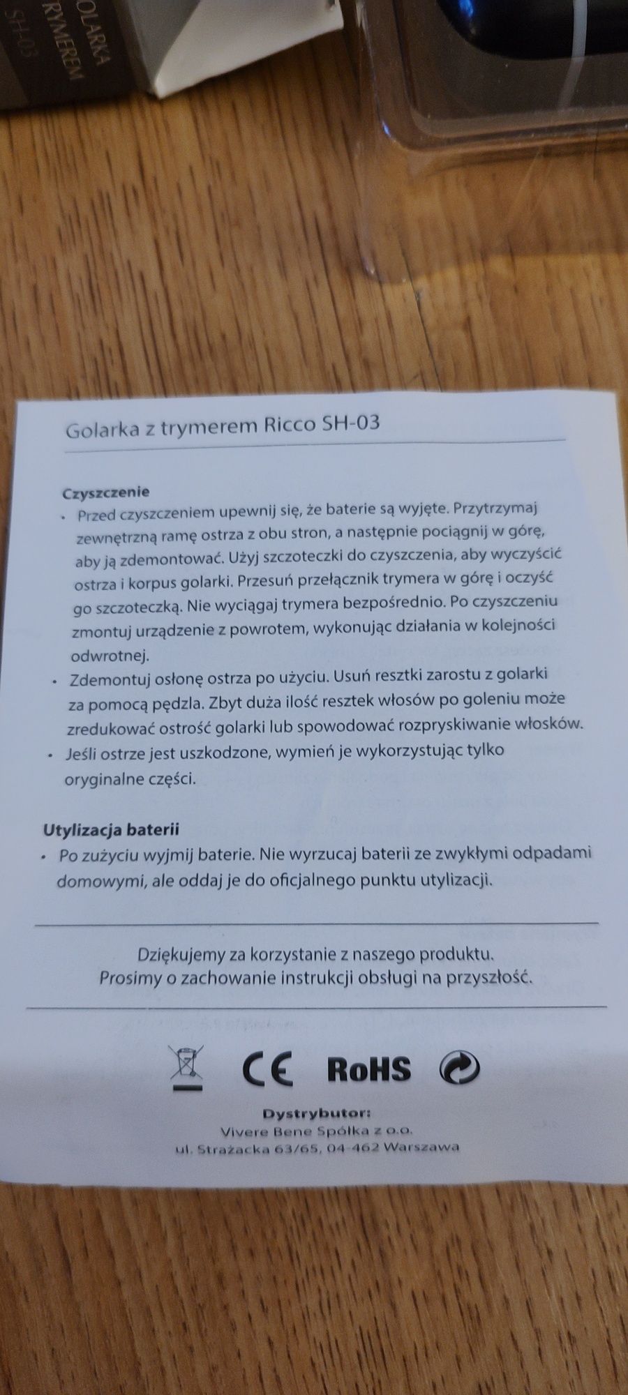 Golarka Ricco nowa