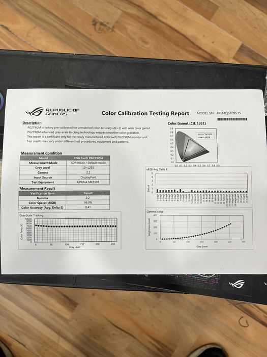 ігровий Монітор ASUS ROG Swift PG279QM 27" 16:9 G-SYNC 240 Hz QHD