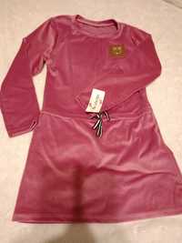 Sukienka tunika welurowa dla dziewczynki , Nowa 134