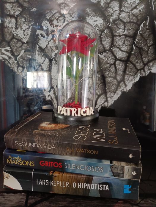 Dia da mãe Cúpula, redoma c/rosa e led's+ nome personalizado