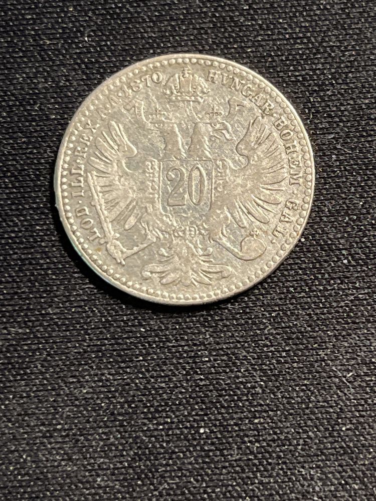 Moneta 20 Krajcarów 1870 rok