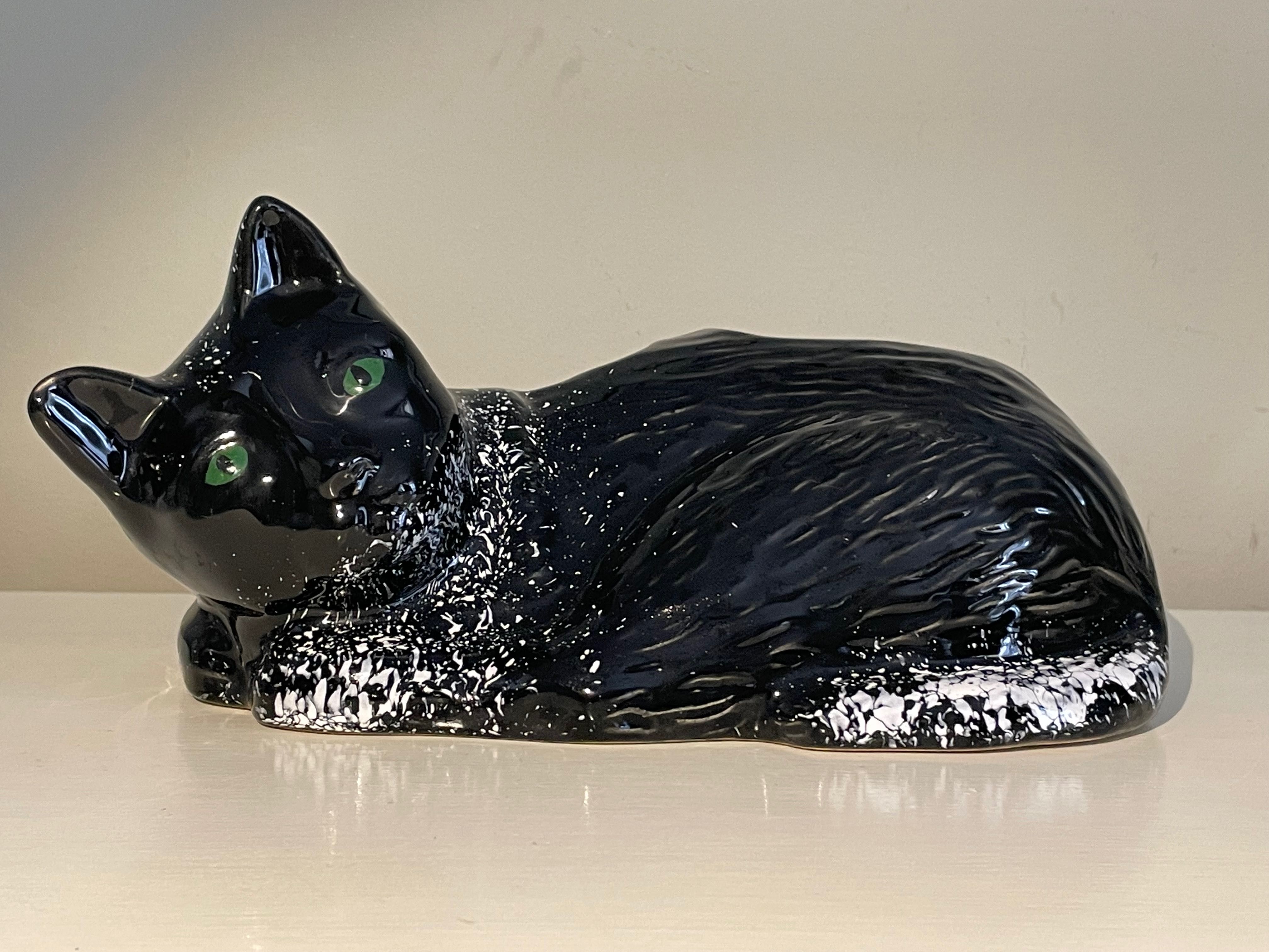 Piękny ceramiczny kot, doniczka, osłonka. Stara ceramika vintage