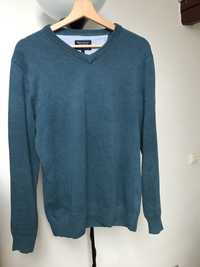 Sweter sweterek w serek Westbury S M L C&A luxury cotton