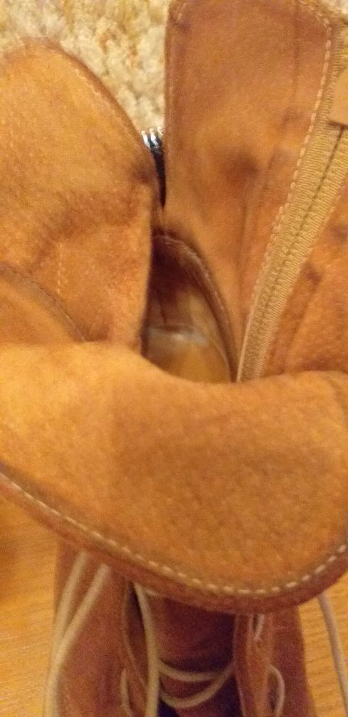 Botki damskie camel