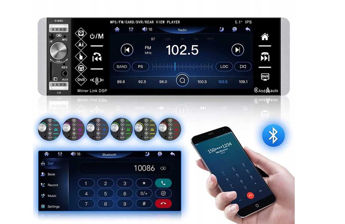 5,1calowy samochodowy odtwarzacz MP5 Carplay Automatyczne radio stereo