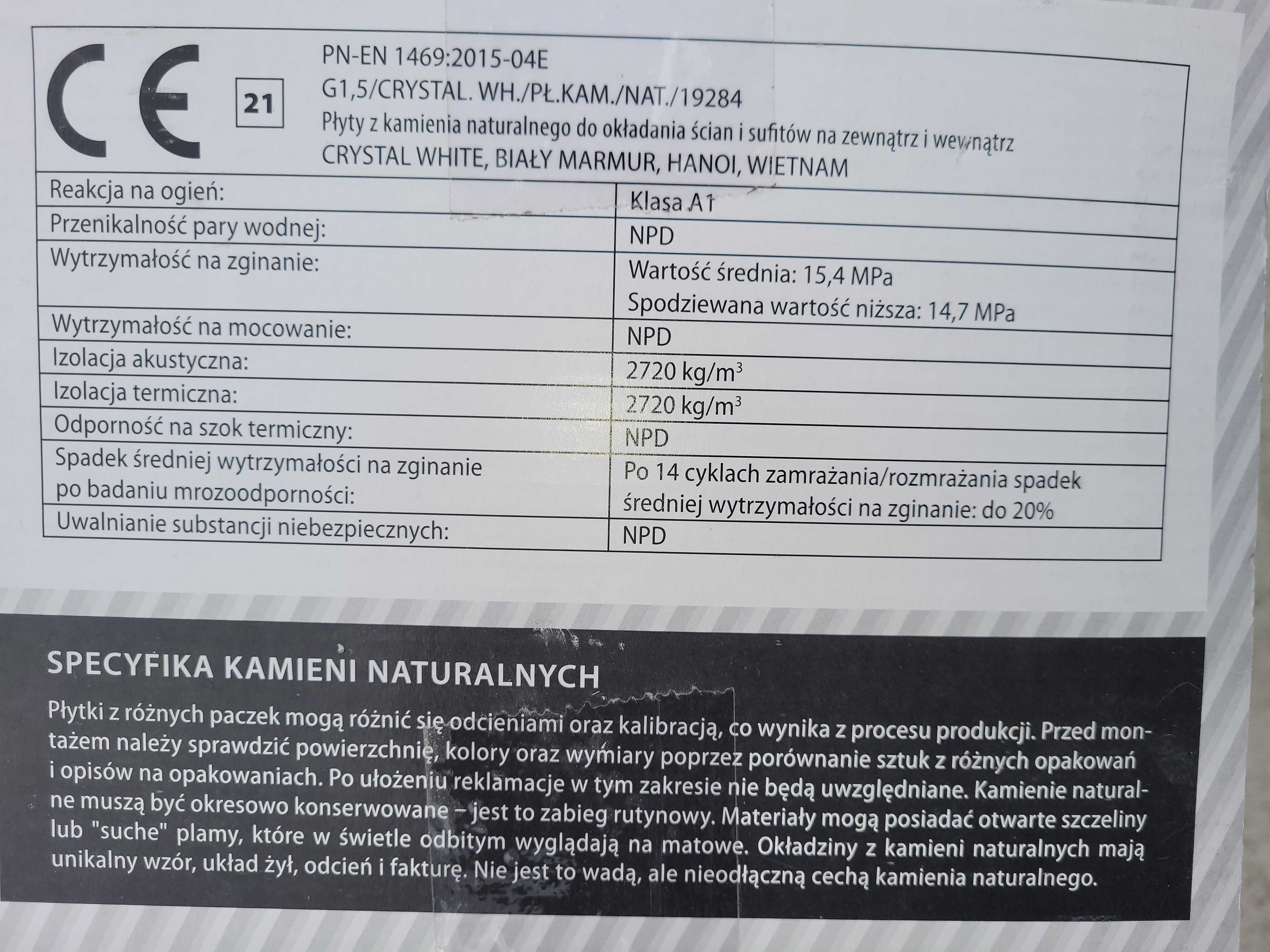 Płytka marmur Crystal White