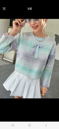 Nowy sweter damski oversize modny pastelowy miętowy sweterek 36