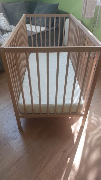 OKAZJA łóżeczko IKEA Sniglar plus materac i pościel